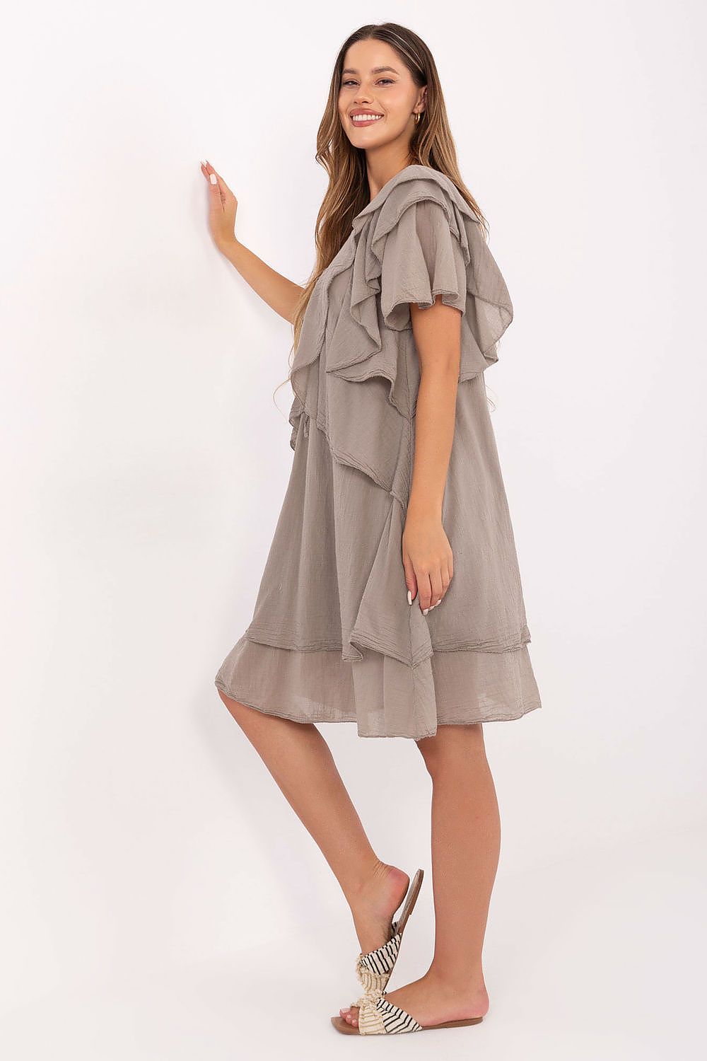 Stylish summer dress by Italy Moda, combining boho elegance with comfort and a girlish charm, ideal for various summer occasions.