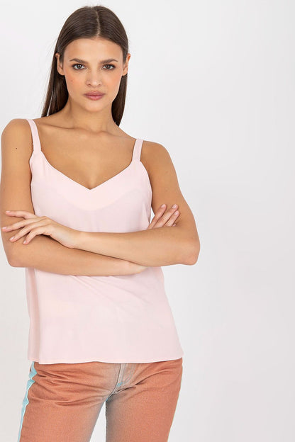 Luxurious casual strappy top by Lakerta in elegant V-neck style, made from a soft cotton blend in sizes EU 36-42.