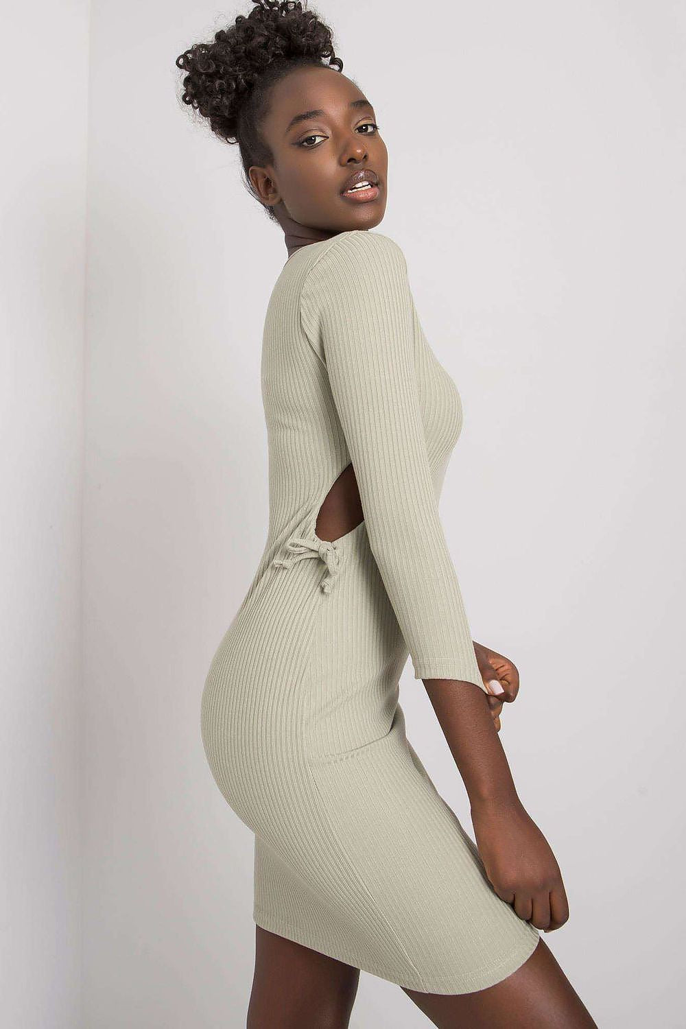 Lakerta casual pencil dress paired with fashionable footwear, illustrating its ultimate comfort and style for everyday elegance.