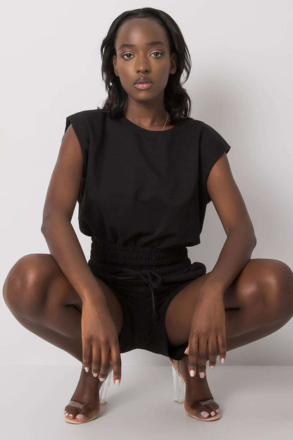 High-quality fabric blend of Rue Paris Women's Sweatshirt and Shorts Set, consisting of cotton, spandex, and polyester for durable comfort.