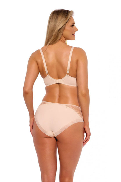 Sophisticated Gaia semi-soft bra with delicate foam lining and exquisite bow detail, crafted for optimal support and refinement.