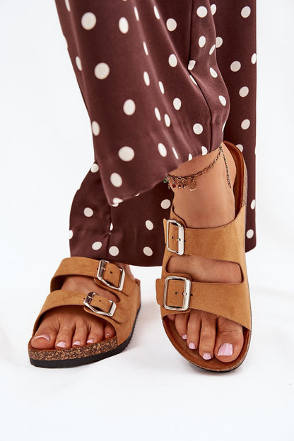 Elegant Luxury Eco Suede Women's Sandals from Step in Style, with a 2 cm cork sole and refined design for comfortable all-day wear.