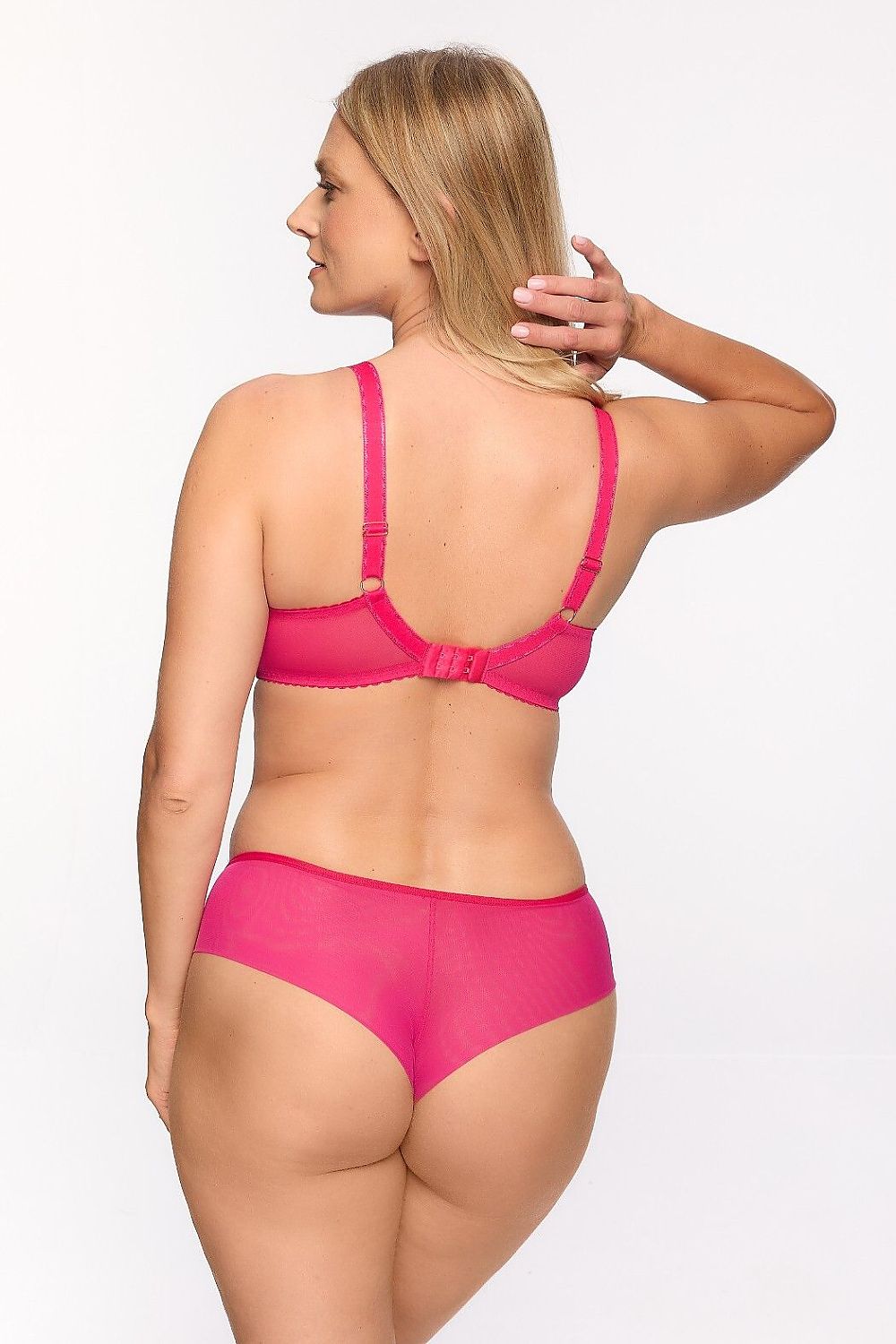 Close-up of Gaia Embroidered Brazilian Panties, showcasing delicate tulle fabric and feminine charm, perfect for luxurious lingerie style