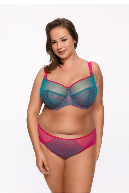 Gaia Embroidered Classic Panties featuring a delicate see-through back, showcasing luxurious embroidery and a romantic bow, designed for elegance in sizes S to XXXL.