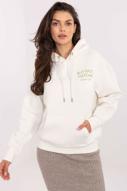 Elegant Sublevel Women's Casual Cotton-Polyester Hoodie in soft fabric, showcasing a chic front and back print, ideal for a modern urban style.