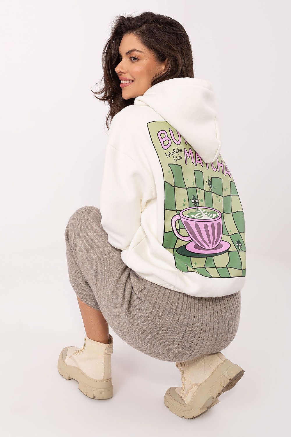 Sublevel Women's Cotton-Polyester Hoodie available in various sizes XS-XL, embodying effortless style and sophistication for daily wear.