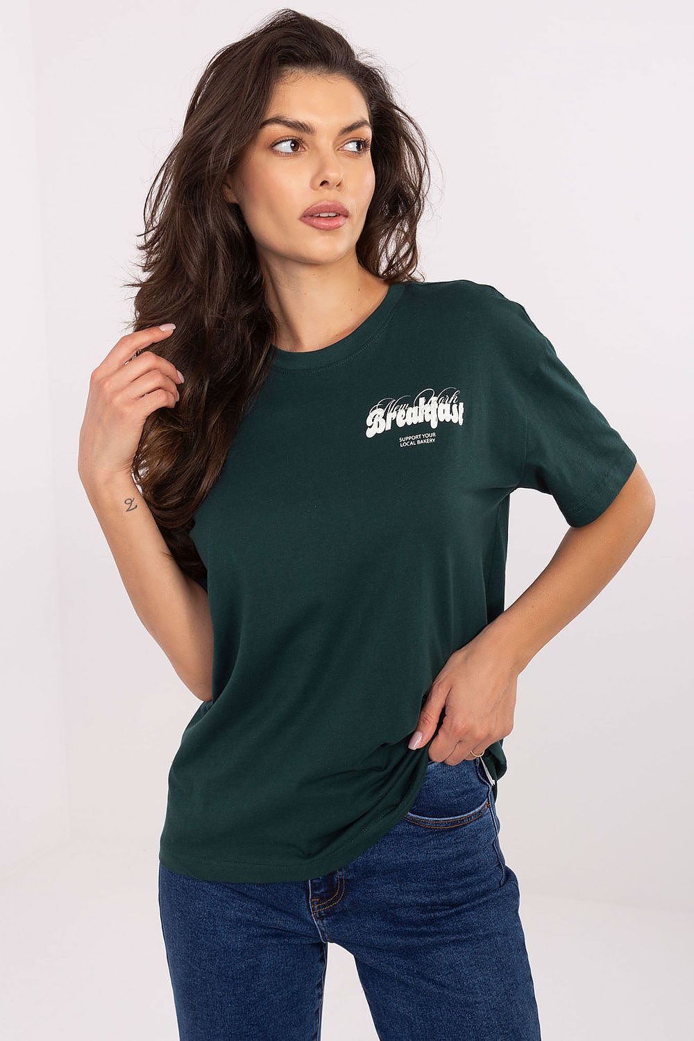 Premium women's casual cotton T-shirt by Sublevel featuring unique front and back prints, designed for comfort and style in sizes XS to XL.