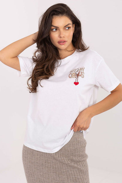 Stylish Sublevel Women's casual t-shirt displayed with contemporary print, perfect for a modern wardrobe.