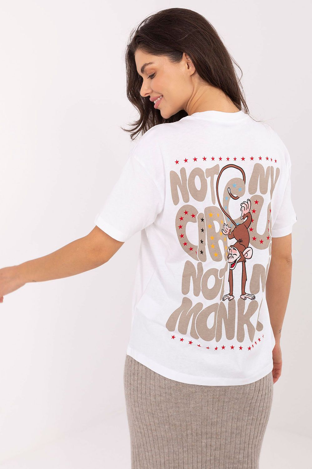 Elegant Sublevel Women's Cotton T-Shirt showcasing a unique print, ideal for casual everyday styling.