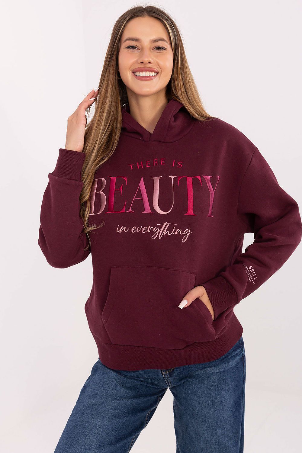 Stylish women's casual sweatshirt by Sublevel, designed for warmth and comfort, ideal for casual outings and cool days.