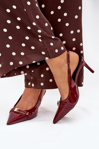 Refined high heel shoes with a 7.5cm stiletto heel and gold buckle by Step in Style, designed for an elegant silhouette.