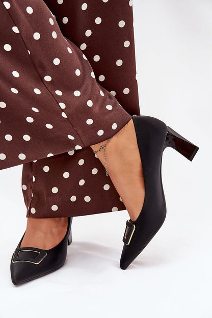 Luxury women's block heel pumps with pointed toes and eco leather finish, perfect for any occasion, from Step in Style.