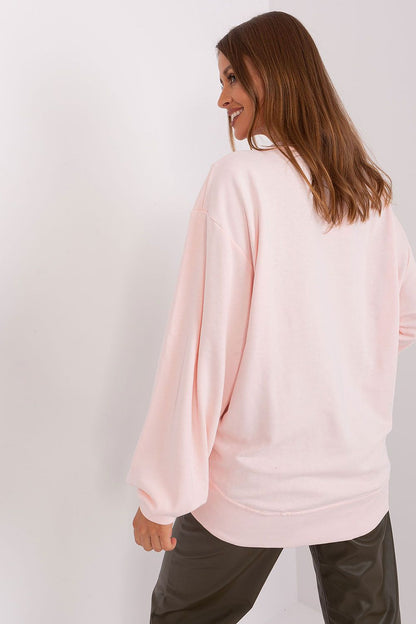 Stylish Ex Moda women's oversized sweatshirt in a chic design, featuring a round neckline and versatile style, suitable for leisure or casual meetings.