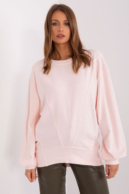 Ex Moda women's oversized cotton-blend sweatshirt displayed in EU 0 size, combining elegance and comfort with a modern oversized fit, ideal for everyday wear.