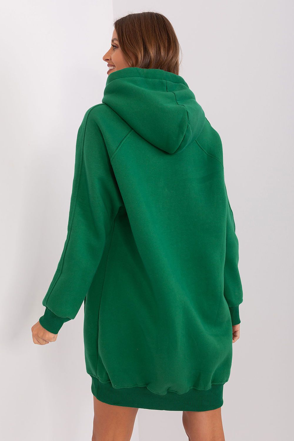 Ex Moda Women's Long Hooded Sweatshirt, displayed elegantly, highlighting its loose fit and casual silhouette, a must-have for versatile daily wear.