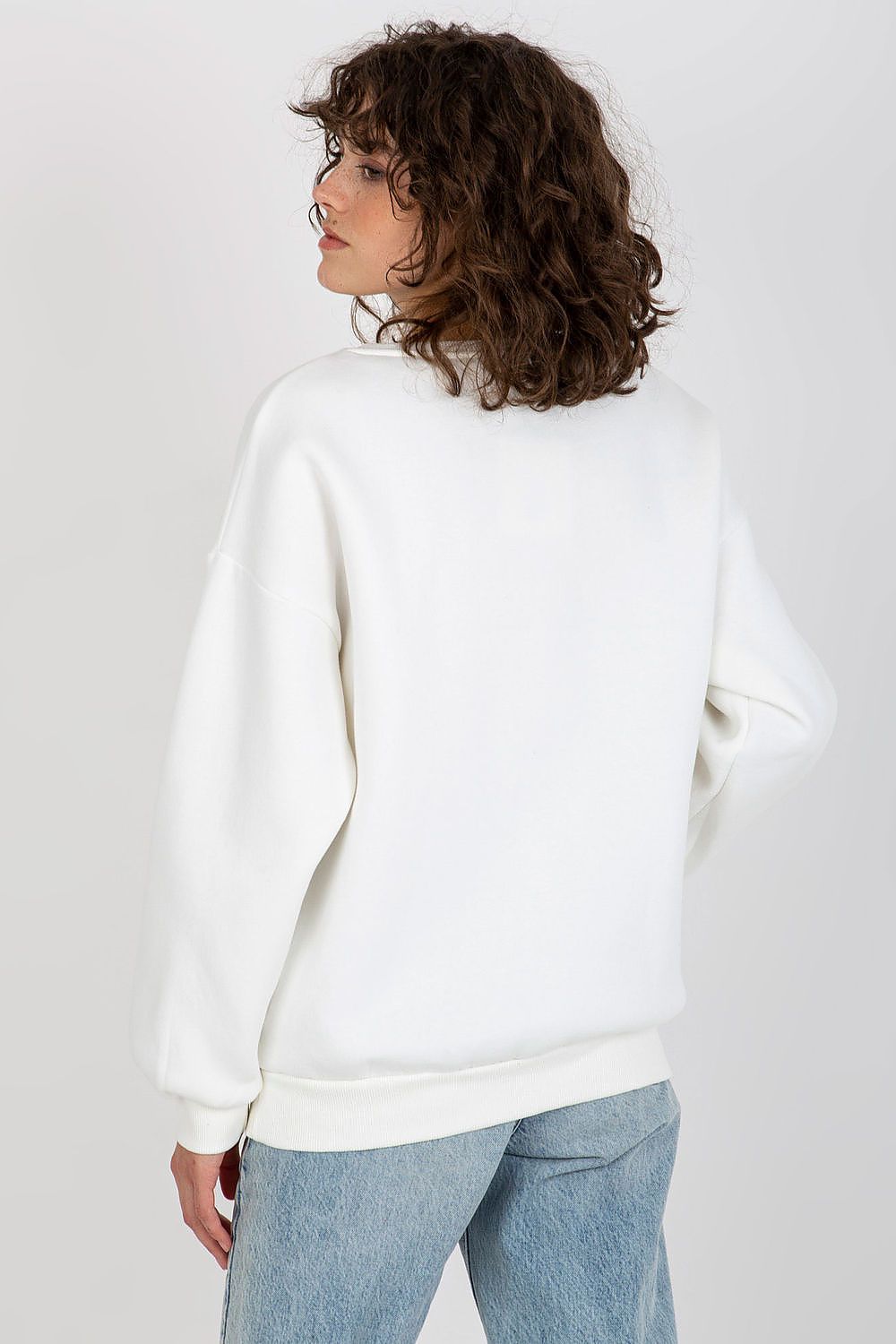 Elegant Luxury Women's Sweatshirt by Ex Moda, showcasing sophisticated embroidery, crafted from a high-quality cotton blend.
