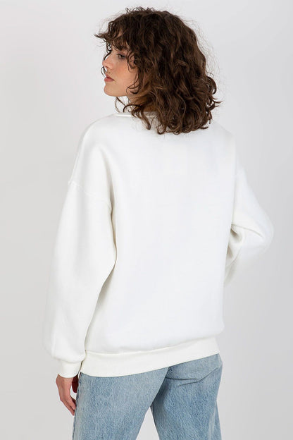 Elegant Luxury Women's Sweatshirt by Ex Moda, showcasing sophisticated embroidery, crafted from a high-quality cotton blend.