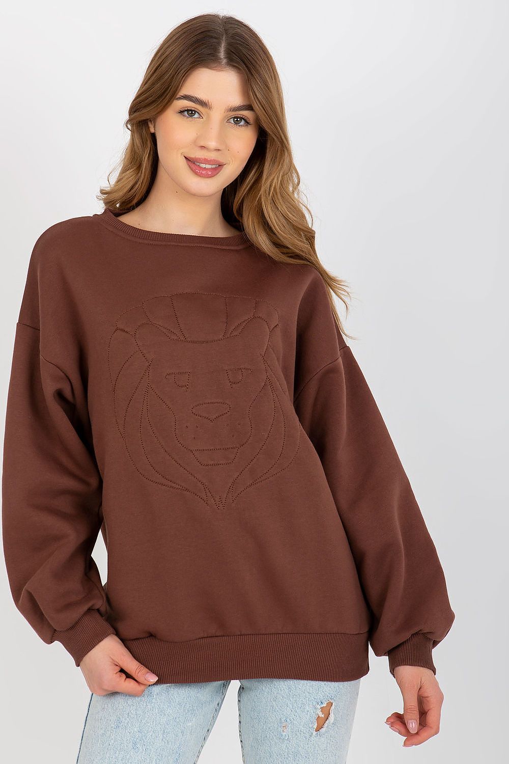 Fashionable Ex Moda Women's Sweatshirt featuring long sleeves and a chic embroidered detail for a refined everyday look.