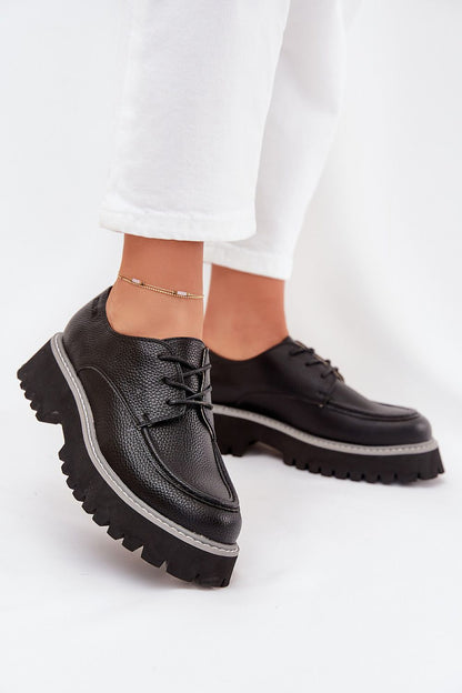 Chic and fashionable eco leather loafer shoes for women, by Step in Style, offering superior comfort with a rounded toe and flat heel.