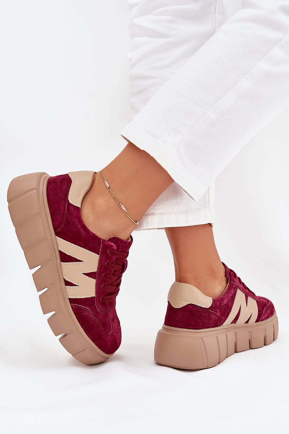 Vinceza Women's Suede Sneakers with round toes, perfect for effortless style and luxurious comfort during casual outings.