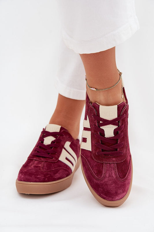 Vinceza Women's Luxury Low Sneakers crafted from natural leather and suede, showcasing their elegant design, perfect for stylish women.
