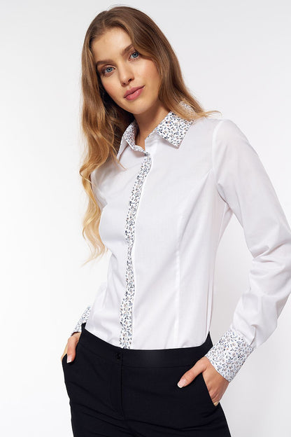 Elegant luxury long sleeve shirt by Nife featuring a stylish patterned pleat, perfect for both office wear and chic outings.