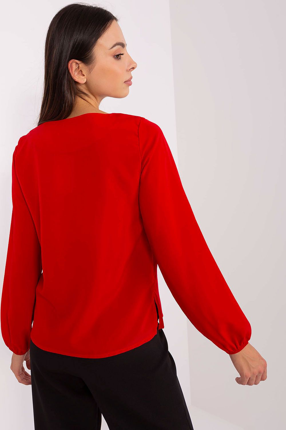Stylish Lakerta blouse suited for versatile wear from office to elegant meetings, available in multiple sizes.