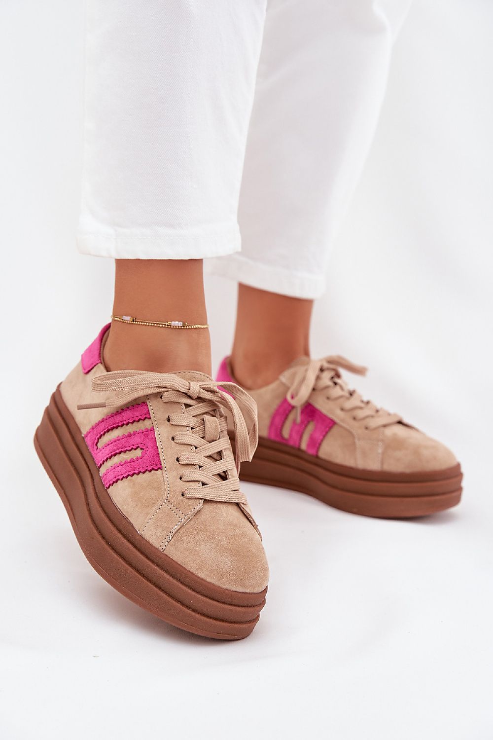 Luxury Women's suede sneakers by Step in Style, featuring a stylish platform design for elegance and comfort. Available in sizes EU 36 to 41.