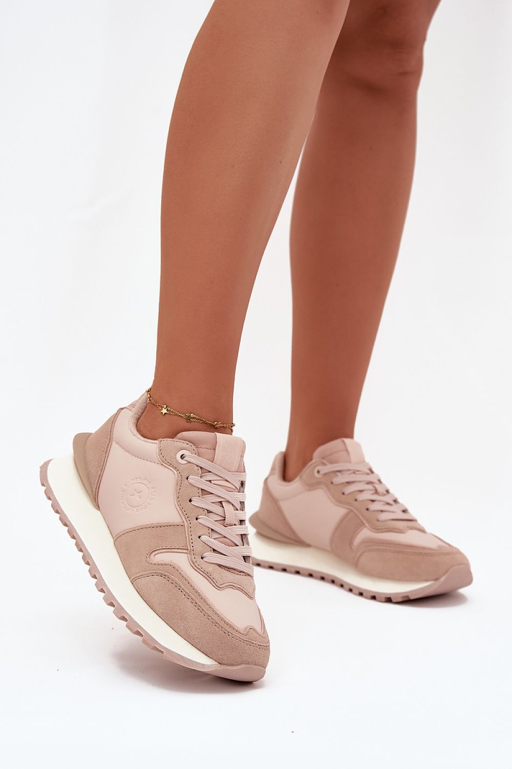Luxury Women's Big Star Sneakers designed by Step in Style, featuring natural leather and suede construction with a chic platform height of 3cm, perfect for the fashionable woman seeking comfort and elegance.