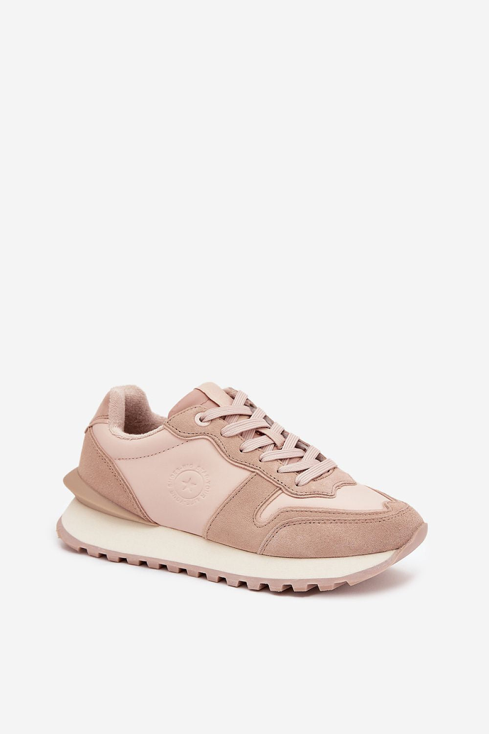 Luxury Women's Big Star Sneakers in natural leather and suede, featuring a stylish platform height of 3cm, crafted by Step in Style for enhanced comfort and elegance.