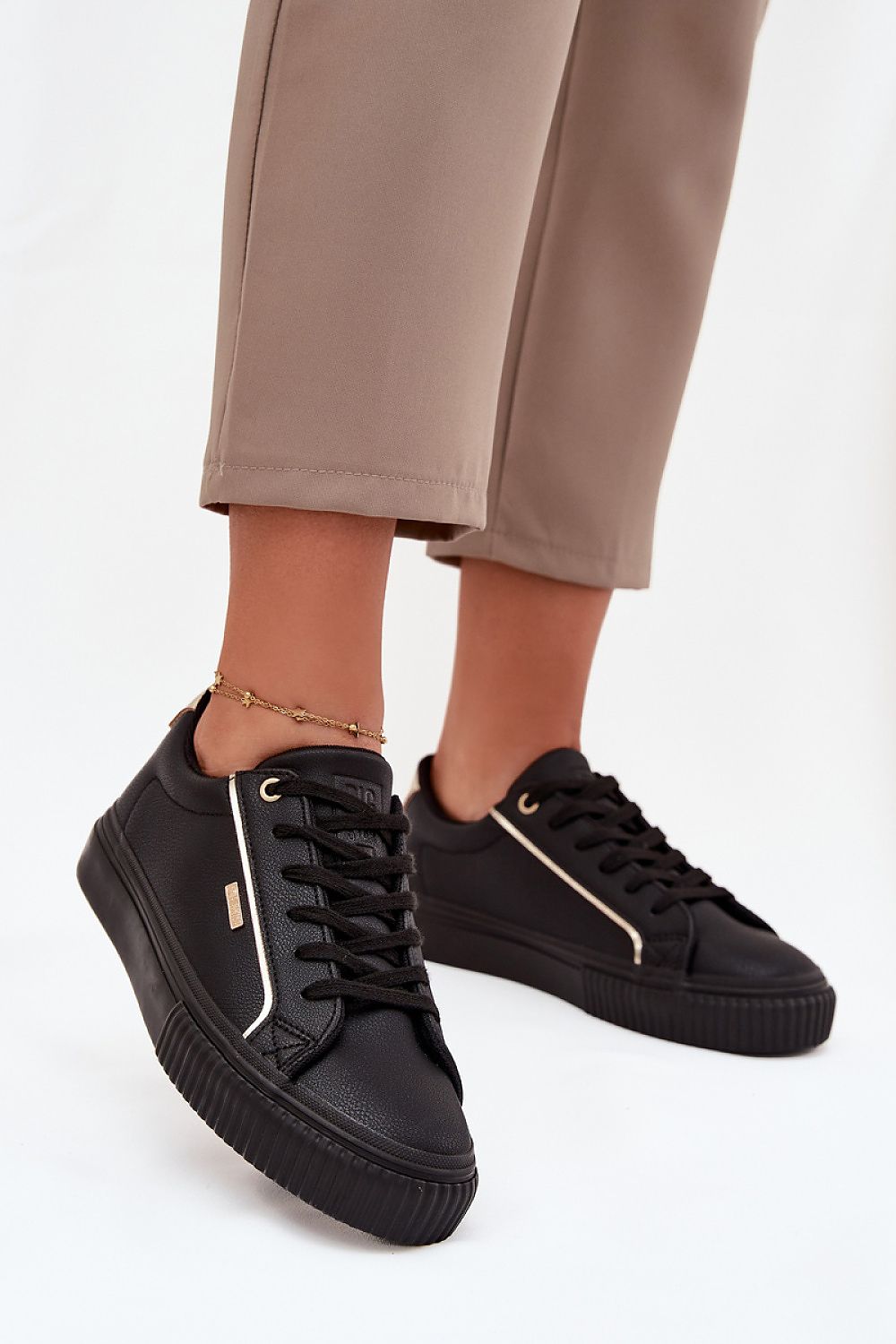 Stylish Women's Big Star Eco Leather Sneakers on a luxurious display, featuring a chic platform design for elegance and comfort, perfect for fashionable outfits by Step in Style.