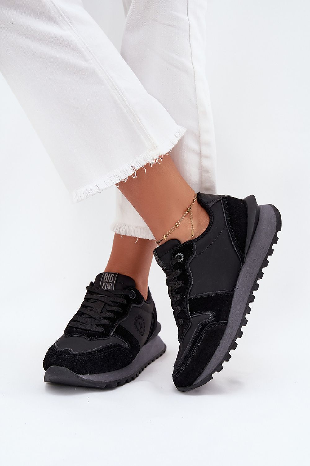 Big Star Women's Natural Leather and Suede Sneakers, 3cm Platform by Step in Style, exuding luxury and comfort.