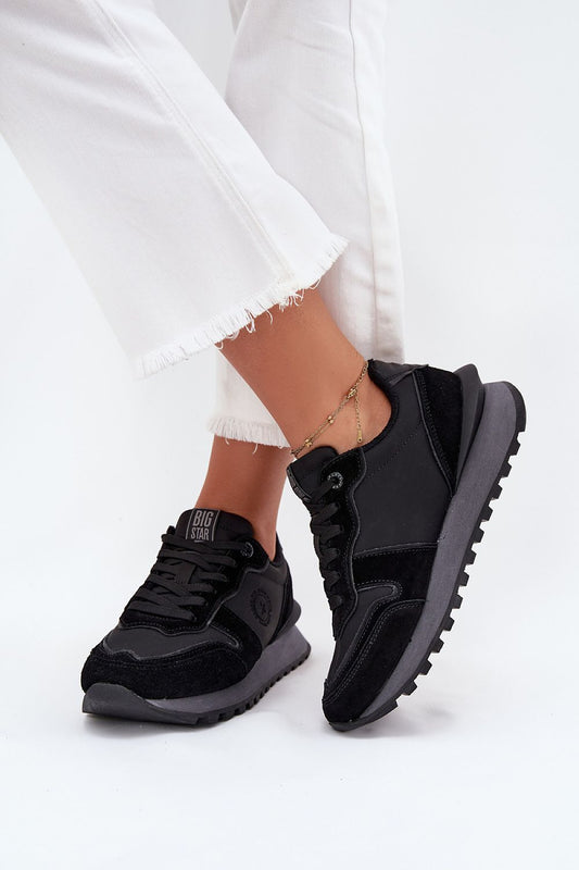 Big Star Women's Natural Leather and Suede Sneakers, 3cm Platform by Step in Style, exuding luxury and comfort.