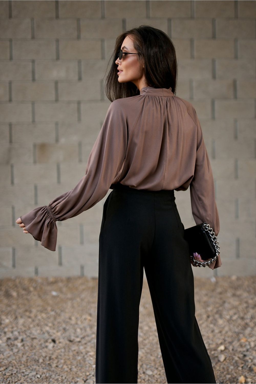 Stylish wide leg trousers by Roco Fashion, designed for women, highlighting the chic high waist style perfect for office and special occasions.