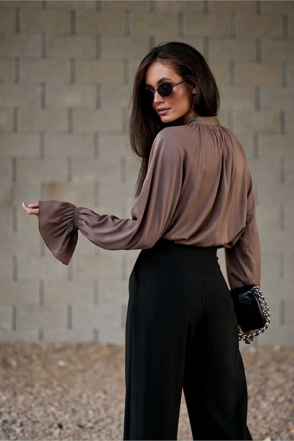 The Isabel Elegant Viscose Blouse in an appealing size range by Roco Fashion, tailored for a flattering silhouette with modern sophistication.