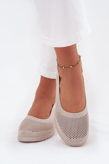 Close-up of the luxurious textile material used in Step in Style women's ballet flats, highlighting their breathable and stylish features.