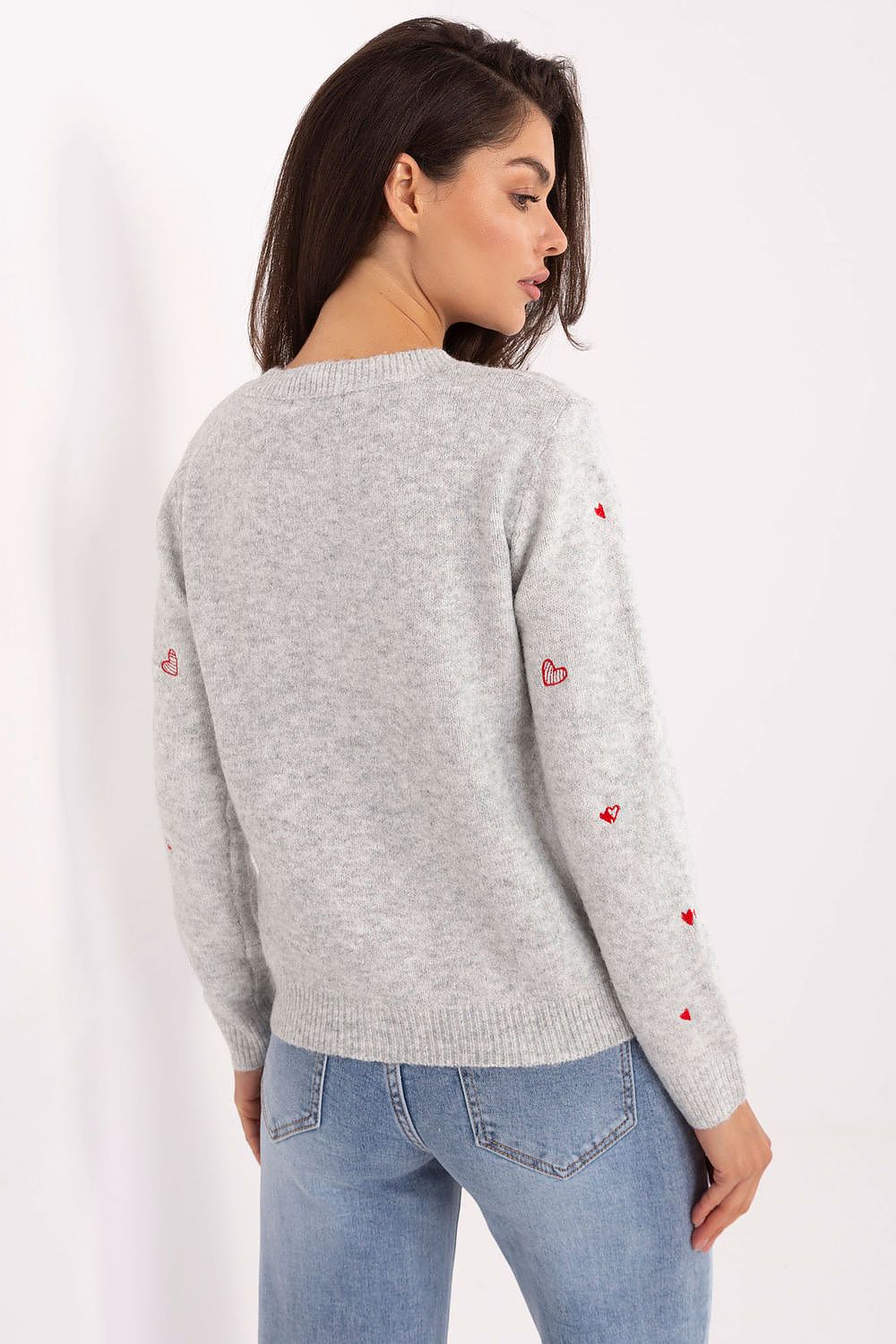 Stylish casual women's sweater by Factory Price, made from a durable polyester-acrylic-wool blend, ideal for everyday wear with a hint of feminine elegance.