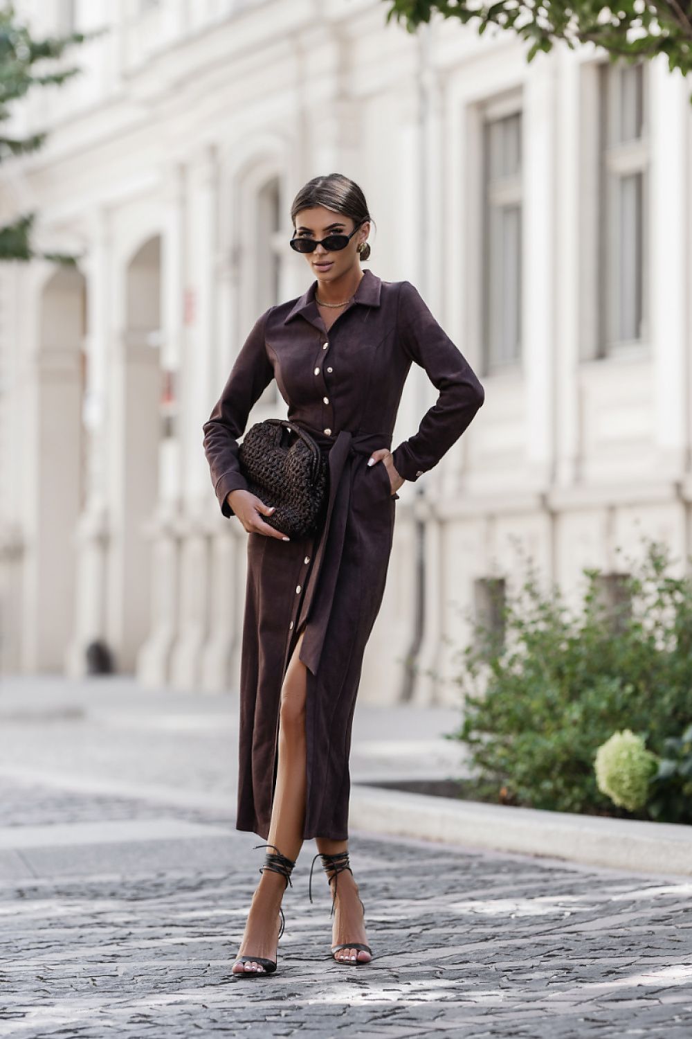 ILYA Burgundy Daydress by LaBalancia, showcasing luxurious fabric and elegant design for versatile occasions in sizes S, M, L.