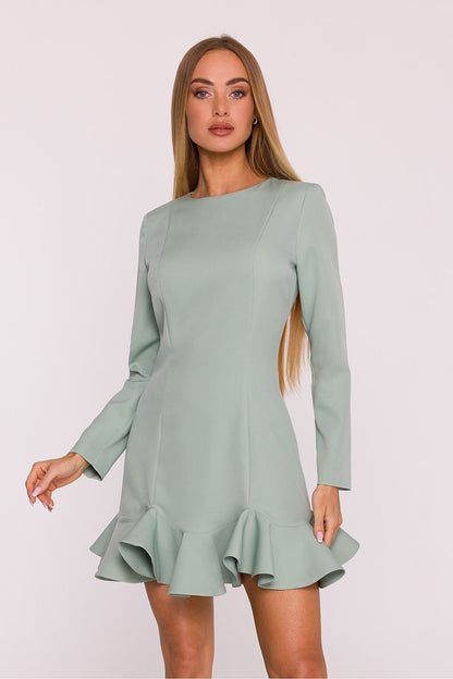Elegant cocktail dress by Moe featuring a feminine ruffle hem, perfect for upscale events.