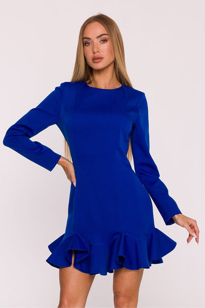 Available in multiple sizes, Moe's timeless charm cocktail dress enhances feminine curves with a chic ruffled bottom.