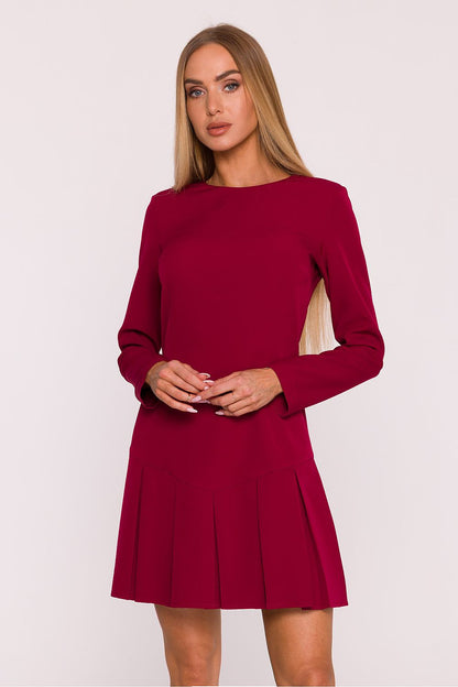 The back view of the elegant Moe daydress with a concealed zipper, highlighting its sophisticated design and tailored fit.