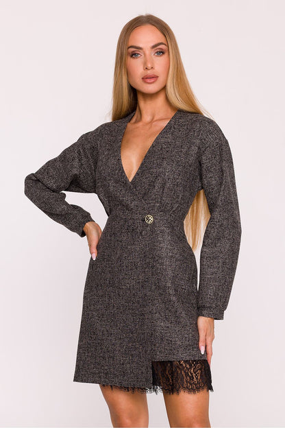 Measurements and fit guide for the Moe Elegant Tweed Daydress, ensuring an ideal choice for sophisticated women’s style.