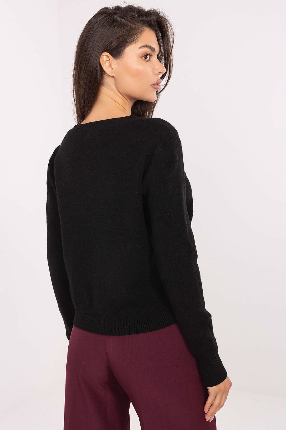 Luxury V-Neck Cardigan for Women from Italy Moda, perfect for versatile wear with elegant texture and flattering silhouette