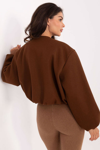 Fashionable Rue Paris short cut jacket for women, designed without a hood, ideal for layering during cooler days.