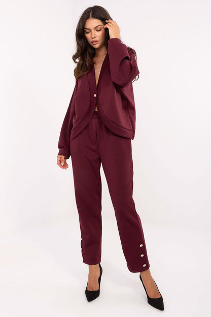 Elegant women's casual viscose set by Rue Paris displayed on a model, exhibiting the graceful silhouette and refined style ideal for timeless fashion.