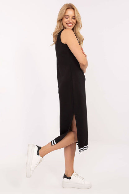 Luxury Rue Paris women's casual midi dress and zip hoodie set in soft viscose blend, showcasing a feminine sweetheart neckline and sporty zip-up hoodie.