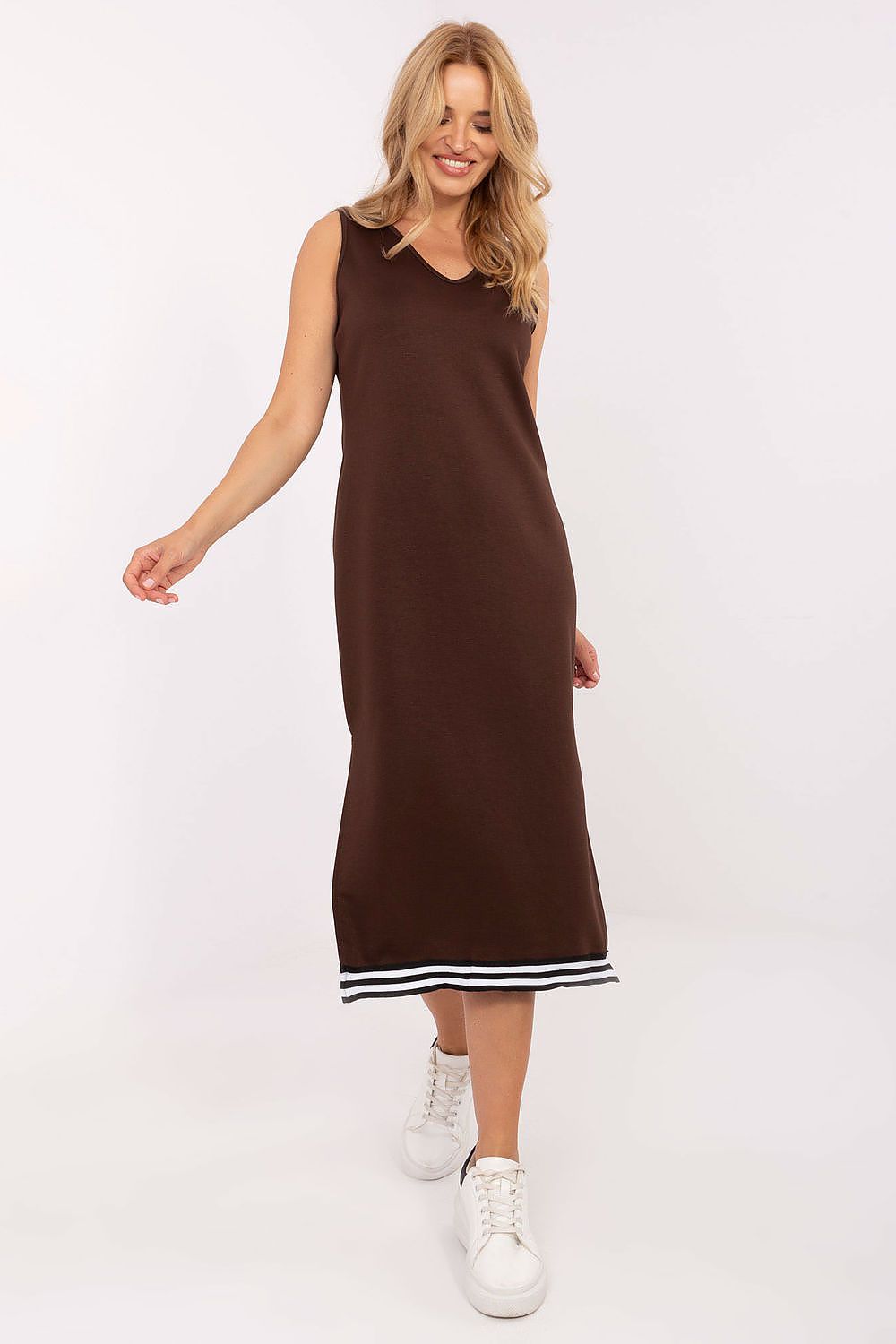 Elegant Luxury Rue Paris women's midi dress and zip hoodie set in soft viscose blend, showcasing casual chic style for everyday elegance.