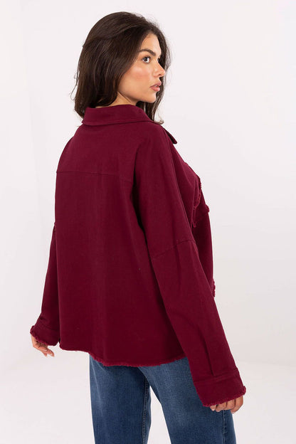 Luxurious cotton spandex blend women's denim shirt from Rue Paris, designed for a flattering fit and elegant casual style.