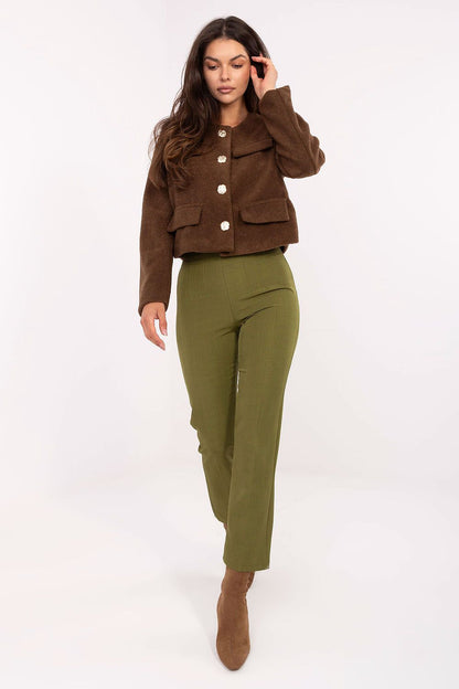 Elegant women's high-waisted cigarette trousers from Rue Paris, showcasing their stylish silhouette and high-quality fabric.