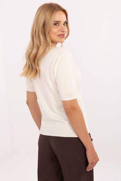 Women's V-Neck Sweater in EU S/M & M/L by Factory Price, perfect for pairing with skirts or trousers, epitomizing elegant fashion.